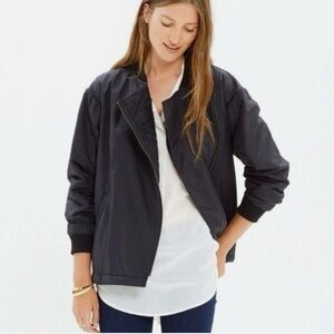 Madewell Black Quilted Bomber Jacket